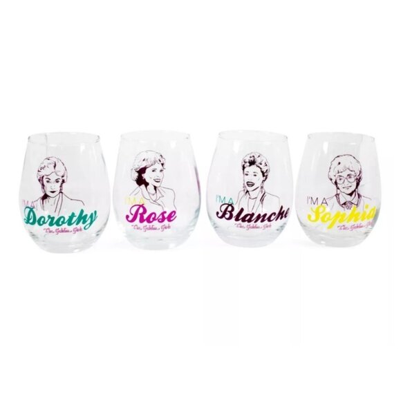 ABC Signature Golden Girls Stemless Wine Glasses Set of 4 Dorothy, Blanch,..... - Picture 1 of 13